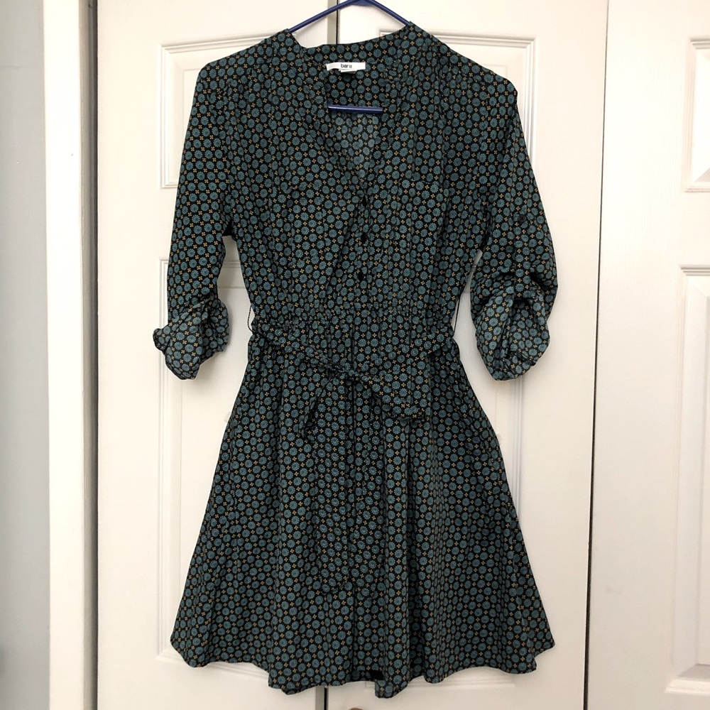 Bar III A-Line Belted Shirt Dress